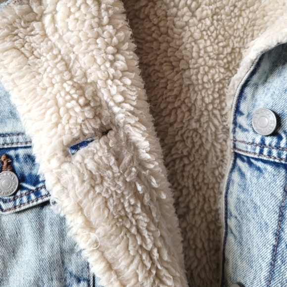 XL Denim Sherpa-Lined Button-Up Autumn Jacket - Banana Republic - Picture 5 of 6